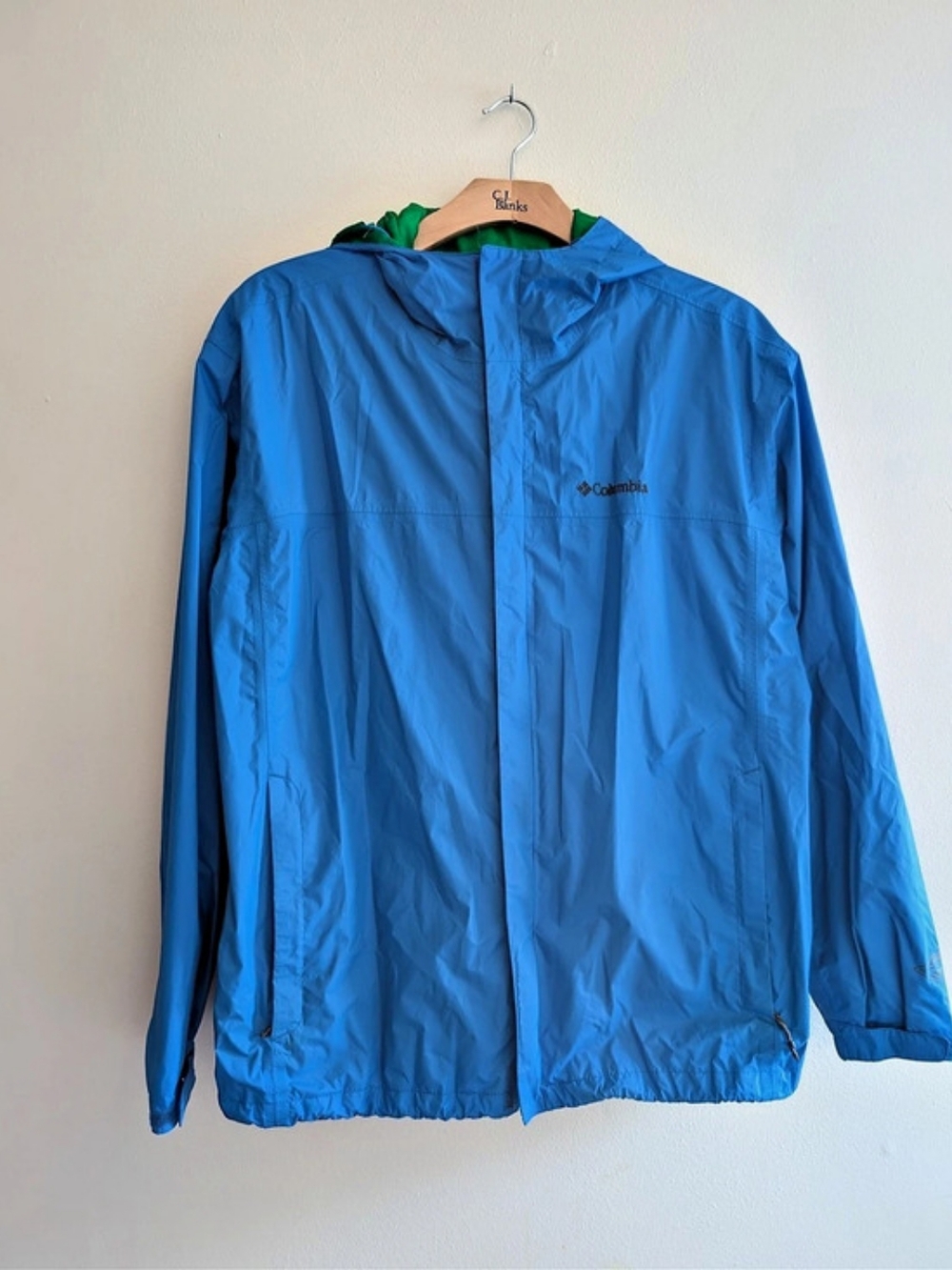 Columbia Watertight II Rain Jacket Blue Hooded Windbreaker